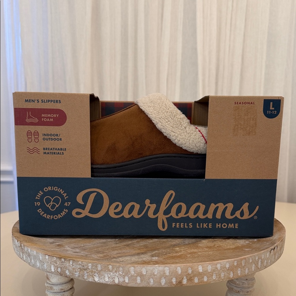 Dearfoams The Original Brown and Cream Men's Slippers